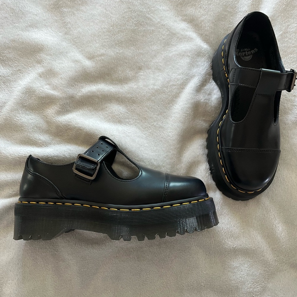 BETHAN POLISHED SMOOTH LEATHER PLATFORM SHOES